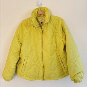 Universal Thread Quilted Jacket- XL neon yellow with pockets.